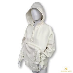 Louis Vuitton Men's Off White 3D Patched Pocket Half Zipped Sweater
